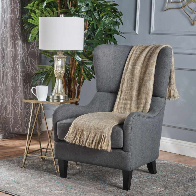 Contemporary Accent Club Chair with Wingback Design