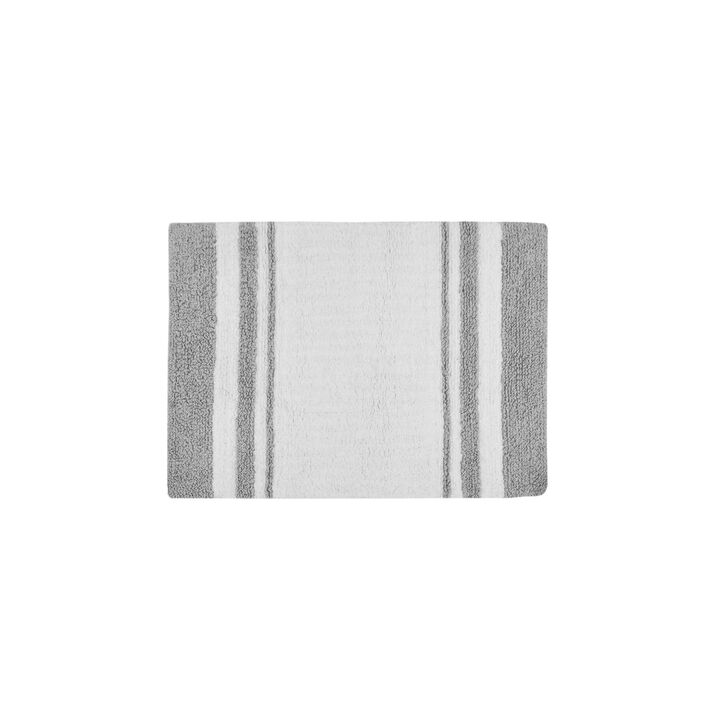 Gracie Mills Cecelia Casual Stripes Cotton Reversible Bath Rug  - 20x30"