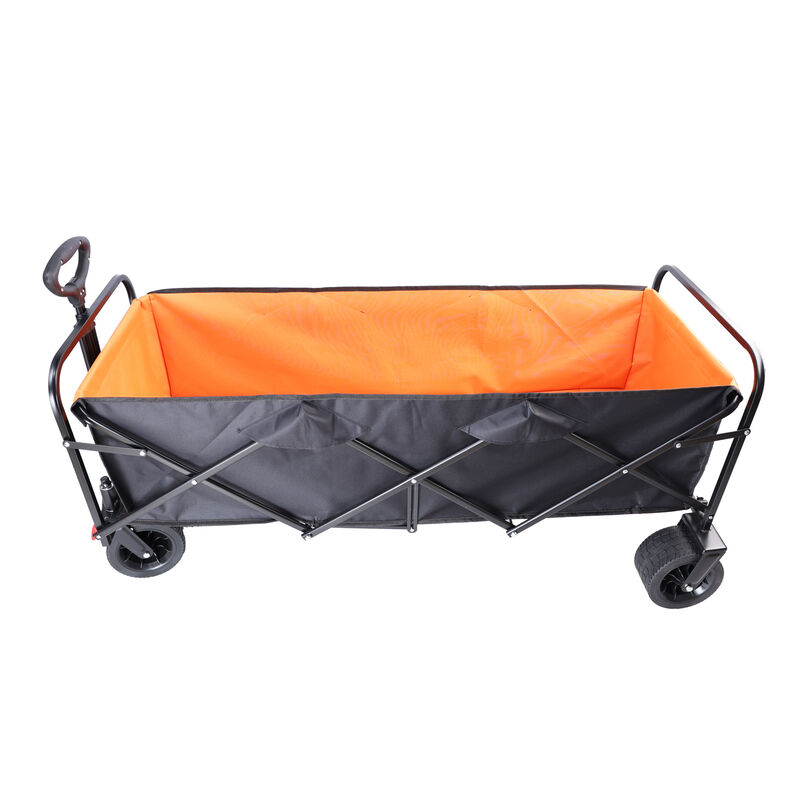 Streamdale Foldable XL Beach Cart in Black & Orange