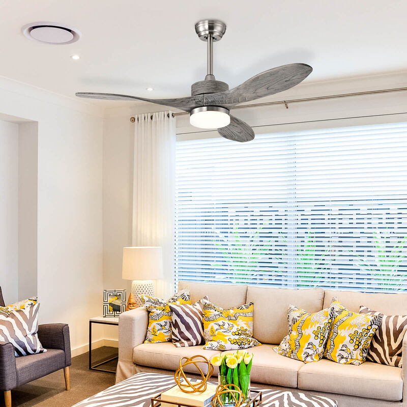 Wood Ceiling Fan with LED Lights and 6 Speed Levels