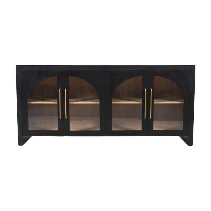 Jofran Archimedes 70 Curved Arch Four Door Sideboard Storage Cabinet