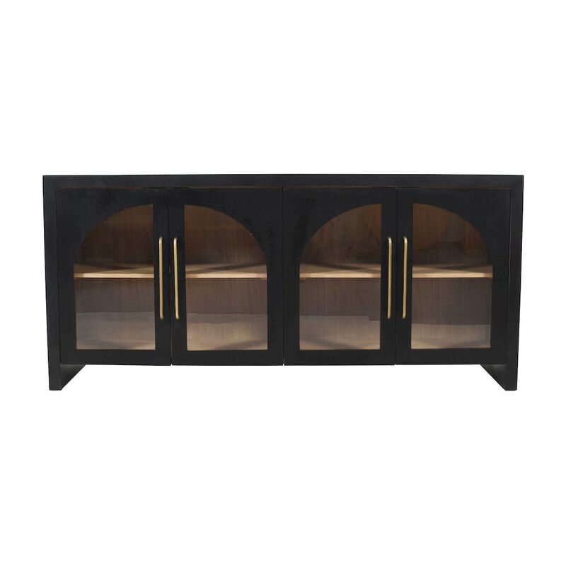 Jofran Archimedes 70 Curved Arch Four Door Sideboard Storage Cabinet