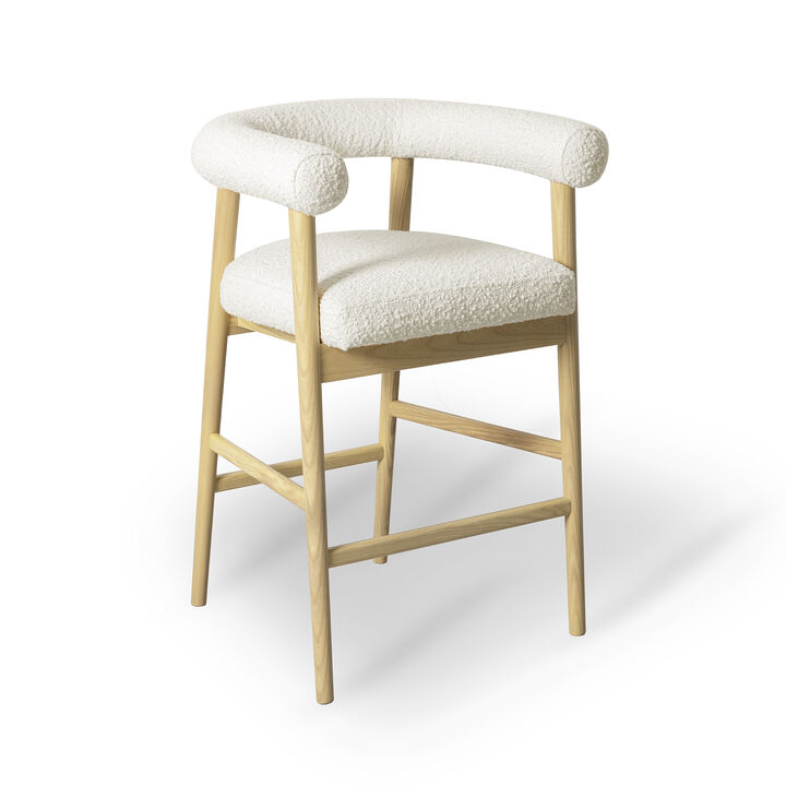 Spara Black Boucle Counter Stool