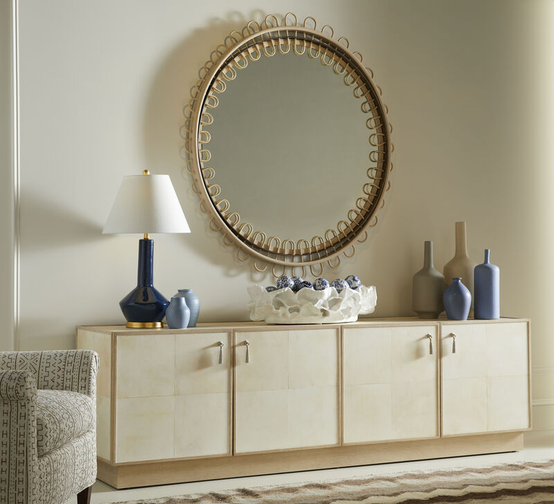 Vorticity Oval Rattan Mirror