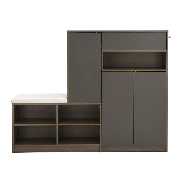 Merax Multi-functional Shoe Rack Bench with Padded Seat