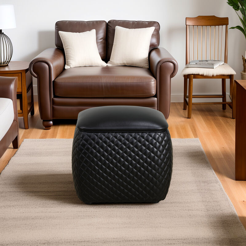 Faux Leather Rectangular Ottoman