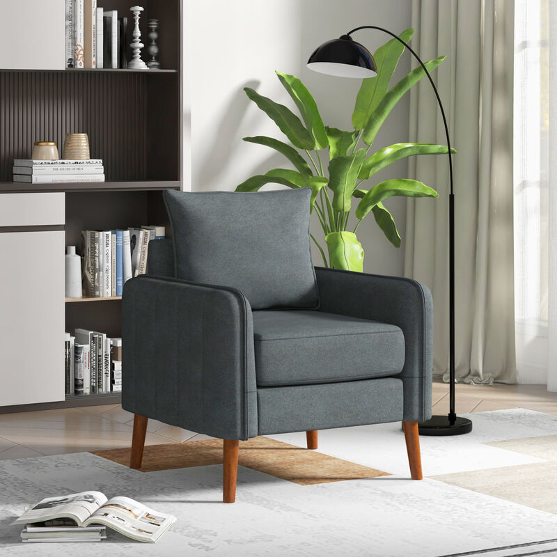 Fabric Upholstered Sofa Chair with Removable Back and Seat Cushions