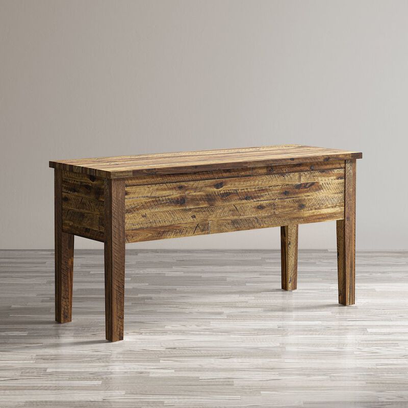 Jofran Artisan's Craft Rustic Farmhouse Distressed Acacia 5-Drawer Desk