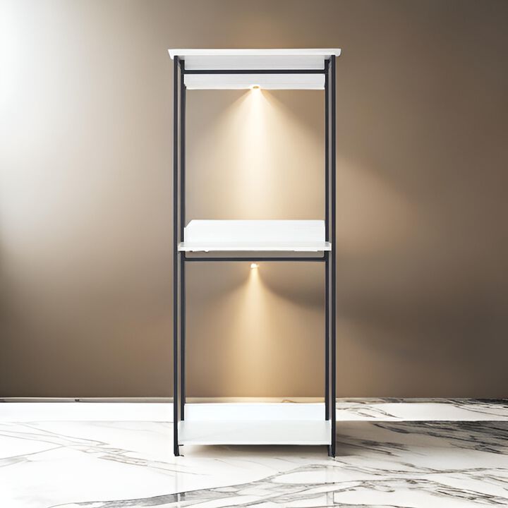 Cox Modular Closet System, 2 Hanging Rods, White Shelves, Black Metal