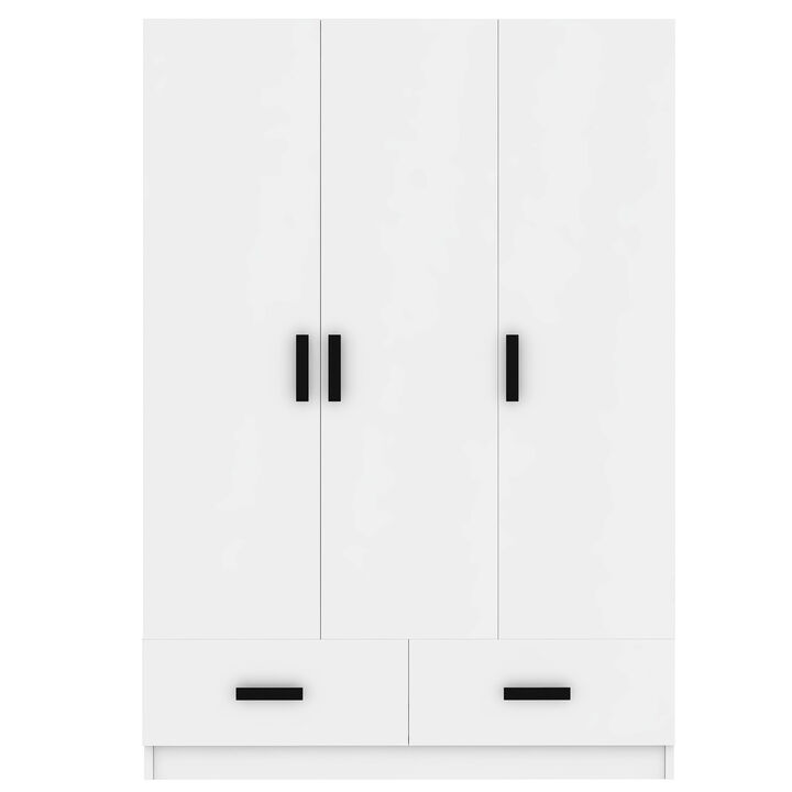 Merax 3-Door Wardrobe Closet with 2 Storage Drawers