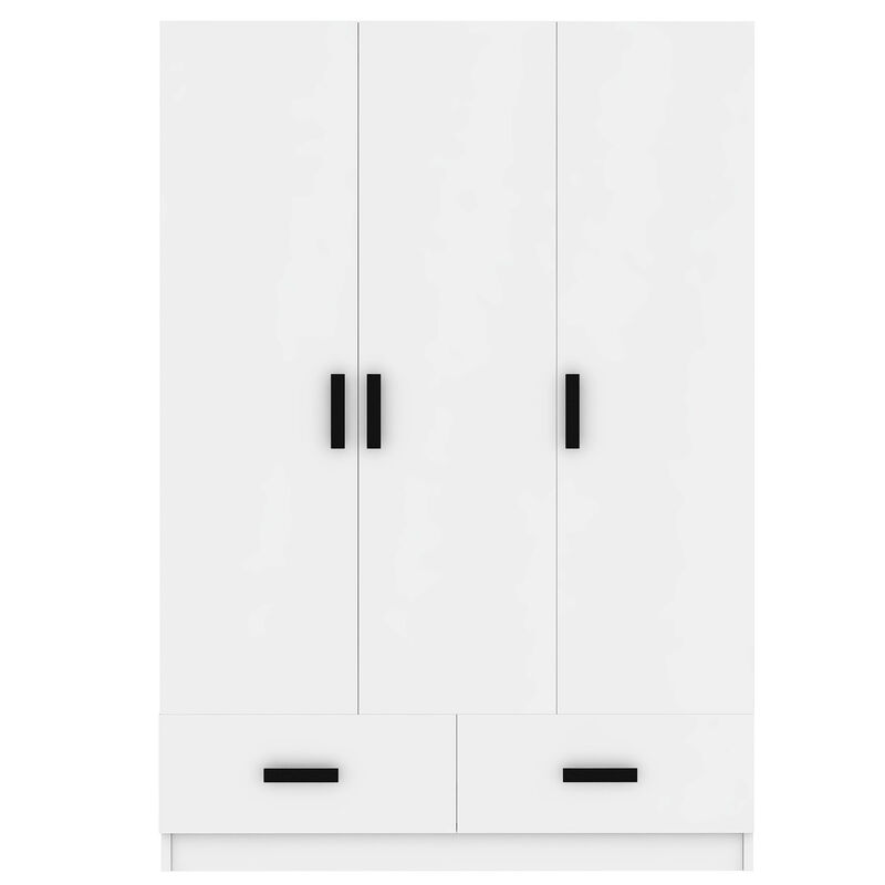Merax 3-Door Wardrobe Closet with 2 Storage Drawers