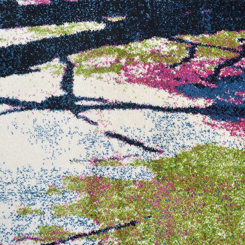 RUGSOTIC CARPETS MACHINE MADE HEATSET POLYPROPYLENE AREA RUGS  - 2'6''x10', Runner Shape, Multicolor Color, Floral Modern Design, Midium Pile Machine Made Area Rugs for Living Room (M00008)