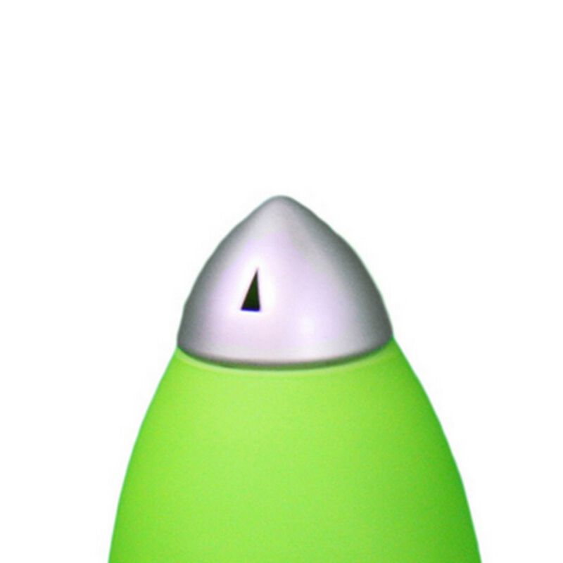 Kid Table Lamp with Rocket Design Silhouette, Green-Benzara