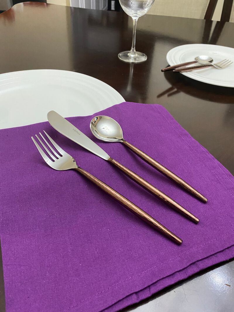 Hammered Stainless Steel Flatware 36-Piece Set (Dinner knives, Dinner Forks, Soup Spoons)