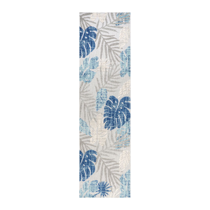 Monstera Tropical Leaf High-Low Indoor/Outdoor Area Rug