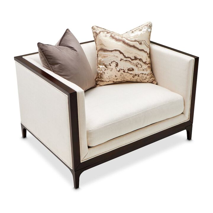 Michael Amini Belmont Place Matching Chair - Cream/Espresso