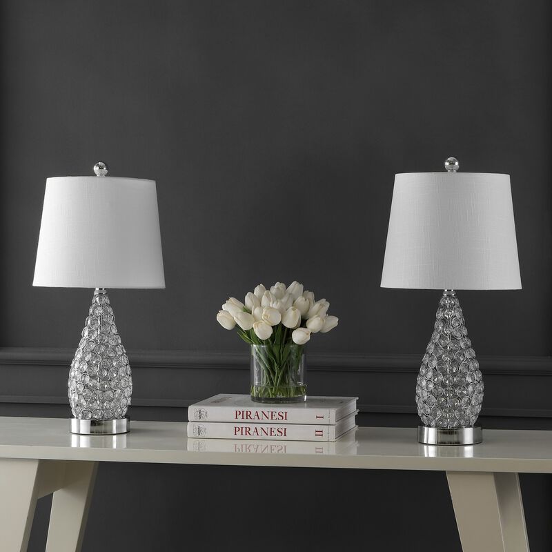 Lily Midcentury Modern Iron LED Table Lamp with USB Charging Port