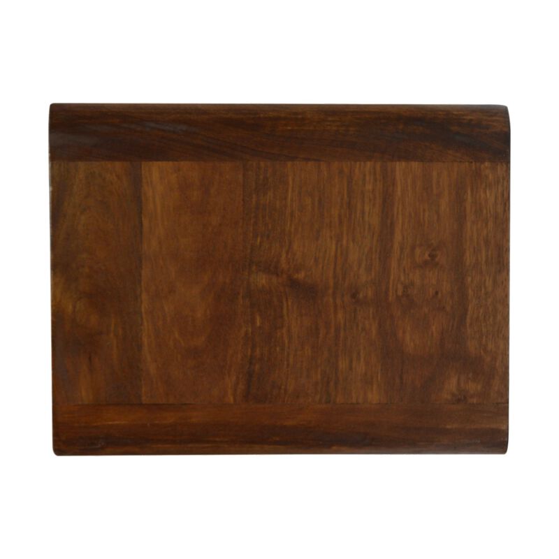 Solid Wood Curved Chestnut Wall Mounted 2 Drawer Nightstand