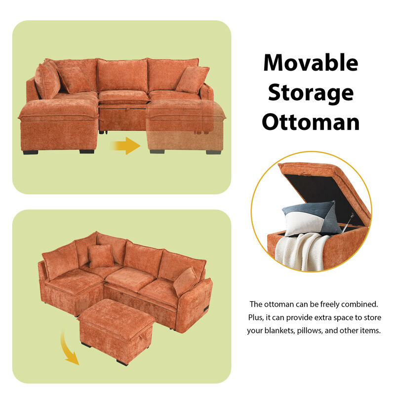 Merax L-shape Convertible Sofa Bed Sectional Sofa