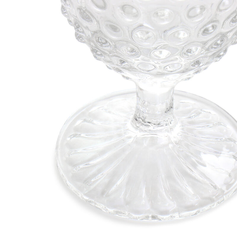 Martha Stewart 6 Piece 14.2 Ounce Clear Glass Hobnail Goblet Drinkware Set
