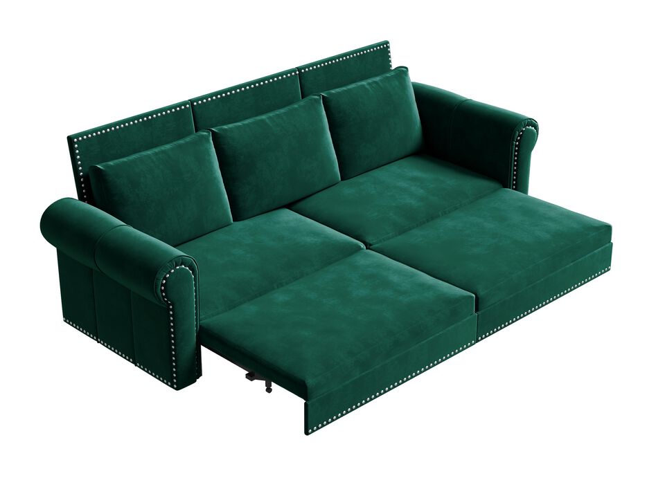 Merax Velvet Convertible Sleeper Sofa