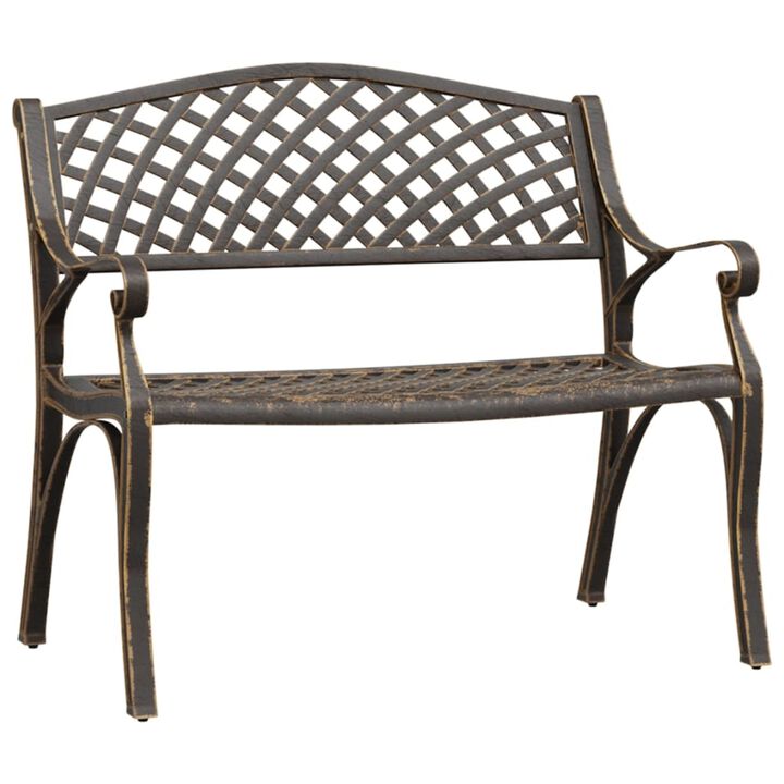 vidaXL Patio Bench 40.2" Cast Aluminum Bronze