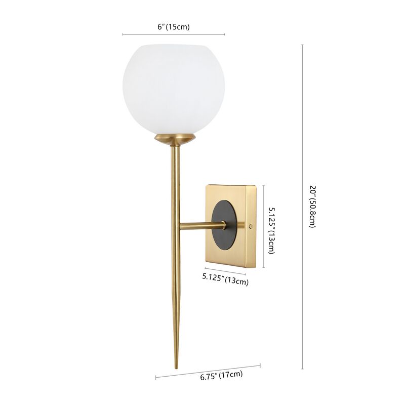 Sylvie 1-Light Coastal French Country Iron LED Sconce
