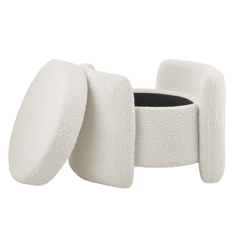 Nebula Boucle Upholstered Ottoman