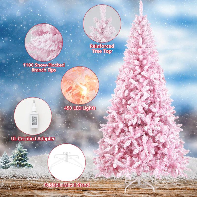 Hivvago 7.5 Feet Flocked Christmas Tree
