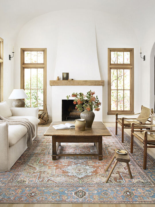 Loren LQ15 Terracotta/Sky 18" x 18" Sample Rug