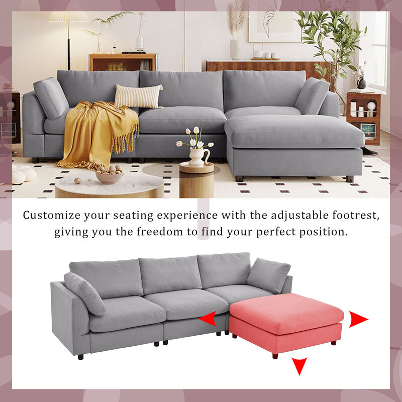 Merax Upholstery Convertible Sectional Sofa