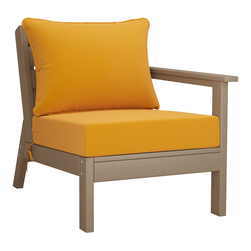 WestinTrends Outdoor Patio HDPE Loveseat Sofa with Patio Cushions