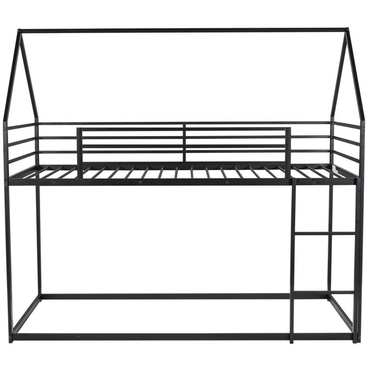 Merax House Bunk Bed with Built-in Ladder