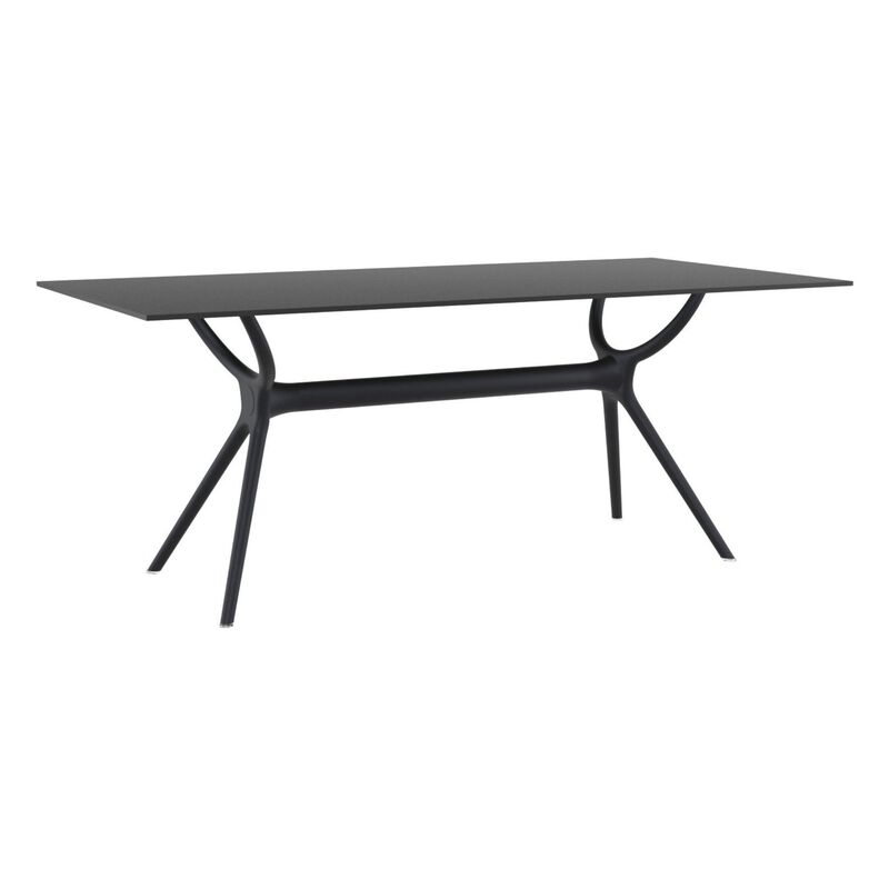 71" White Sleek Rectangular Outdoor Patio Dining Table