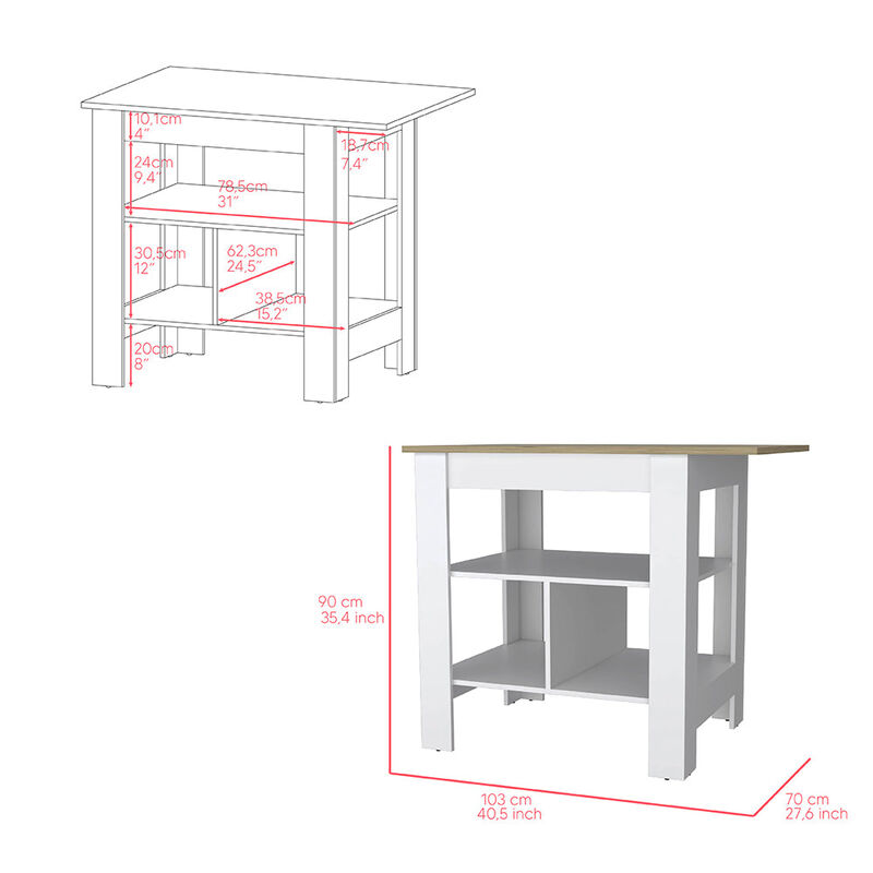 Kitchen Island Pompeya, Kitchen, White
