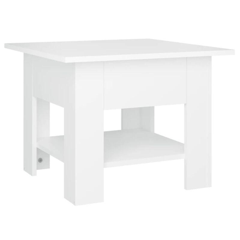 vidaXL Coffee Table White 21.7"x21.7"x21.7" Chipboard