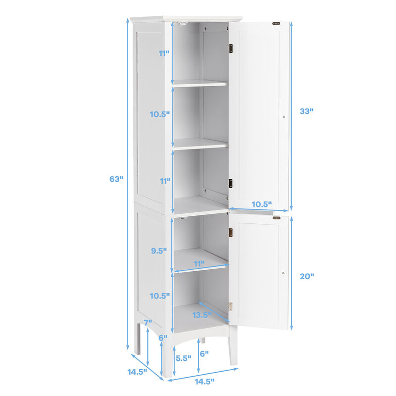 Costway Bathroom Storage Freestanding Cabinet Linen Tower Kitchen Living Room