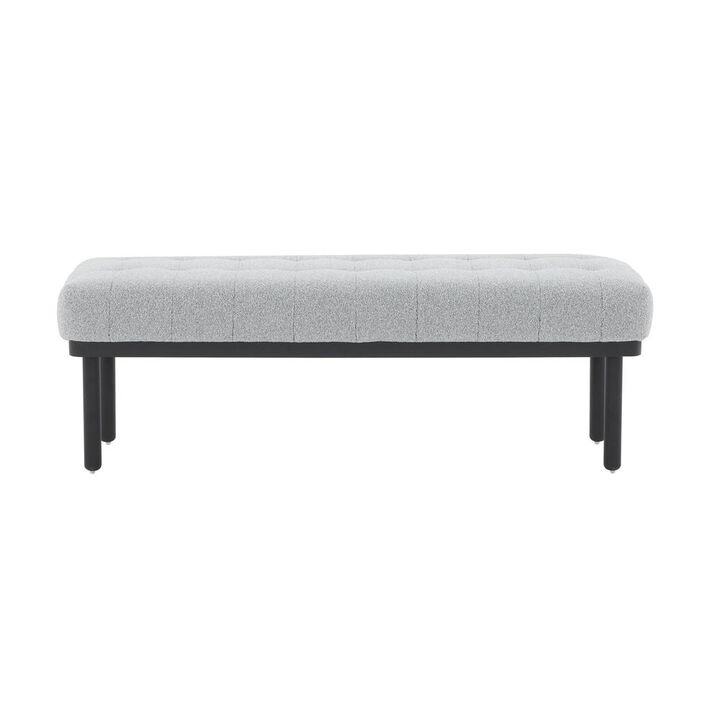 Belen Kox Graceful Boucle Midcentury Bench, Belen Kox