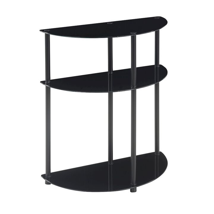 Convenience Concepts Designs2Go Classic Glass 3 Tier Half-Circle Entryway Hall Table