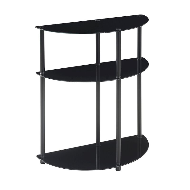 Convenience Concepts Designs2Go Classic Glass 3 Tier Half-Circle Entryway Hall Table