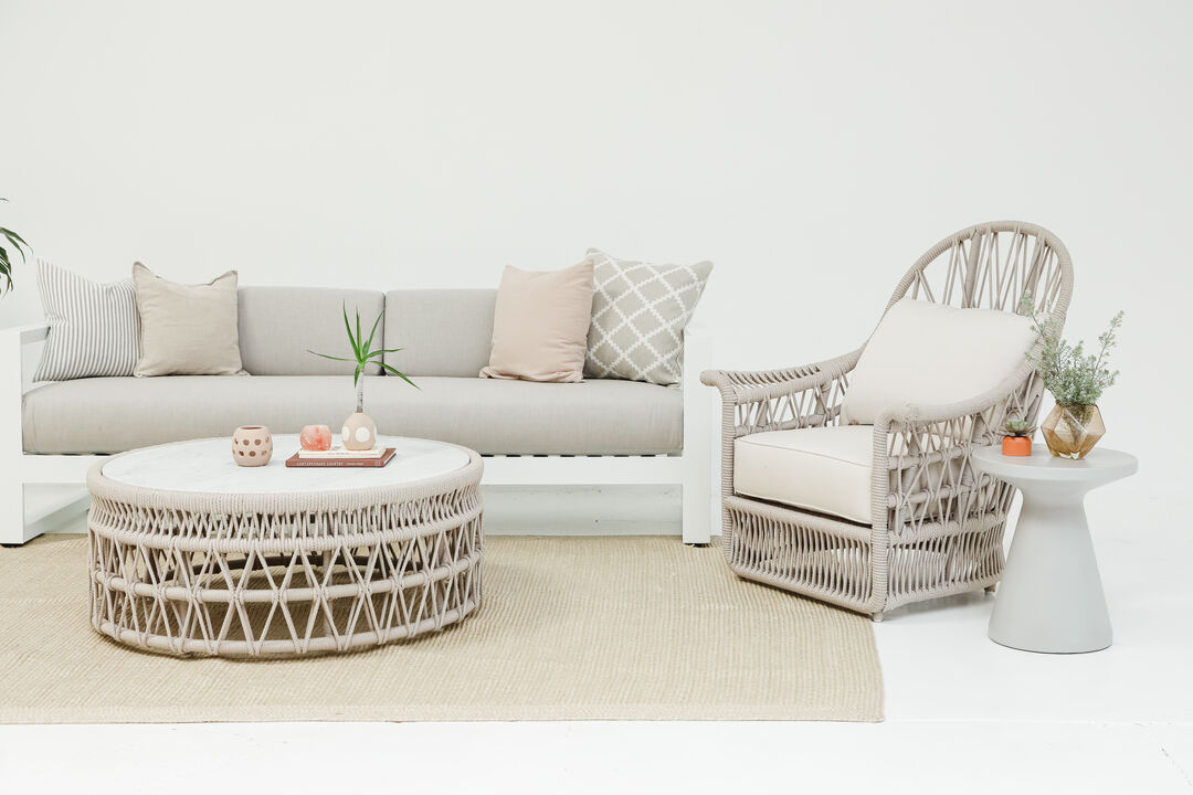 Dana Coffee Table with Honed Carrara Marble Top