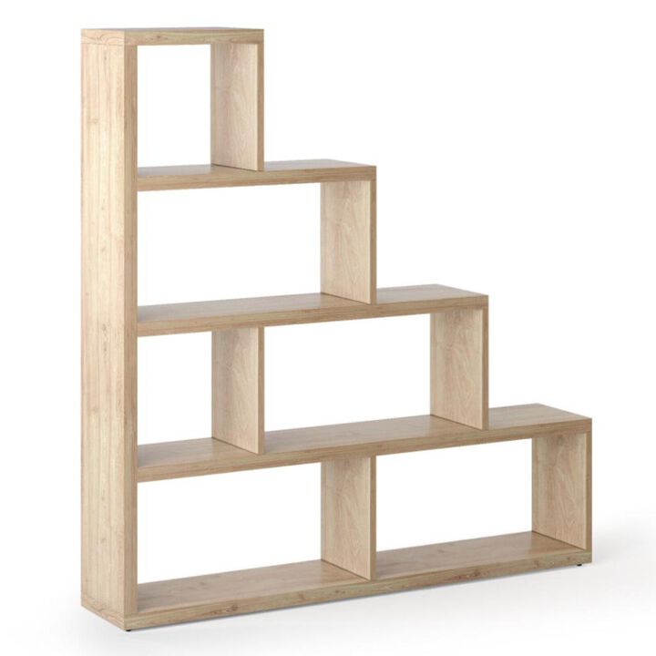 Hivvago 6 Cubes Ladder Shelf Corner Bookshelf Storage Bookcase
