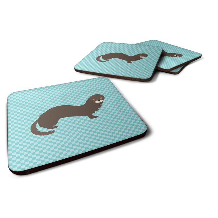 Caroline's Treasures Russian or European Mink Blue Check Decorative coasters, 3.5, Multicolor