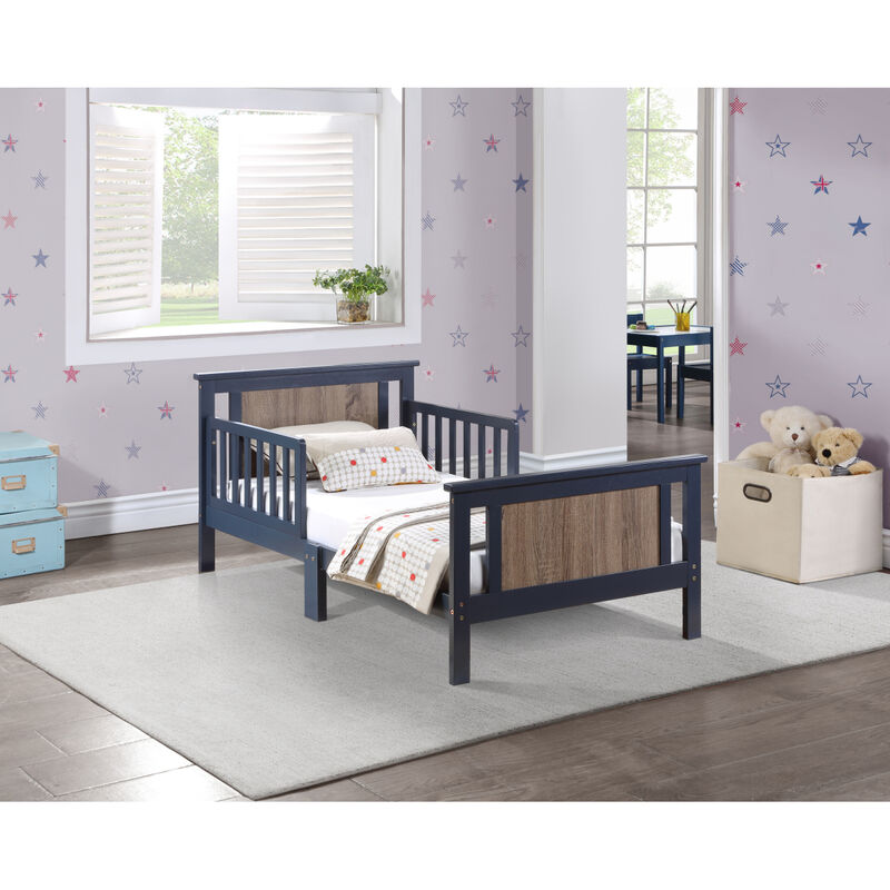 Connelly Reversible Panel Toddler Bed Midnight Blue/Vintage Walnut