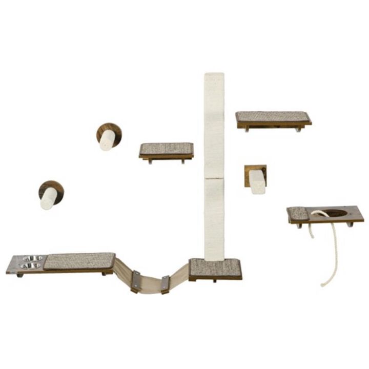 Cat Wall Shelves, Cat Trees & Climbing Tower with Scratching Posts and Perches for Cats