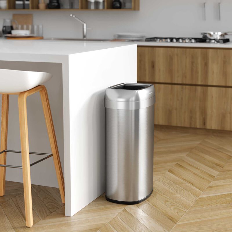 iTouchless 16 Gallon / 60 Liter Elliptical Open Top Trash Can