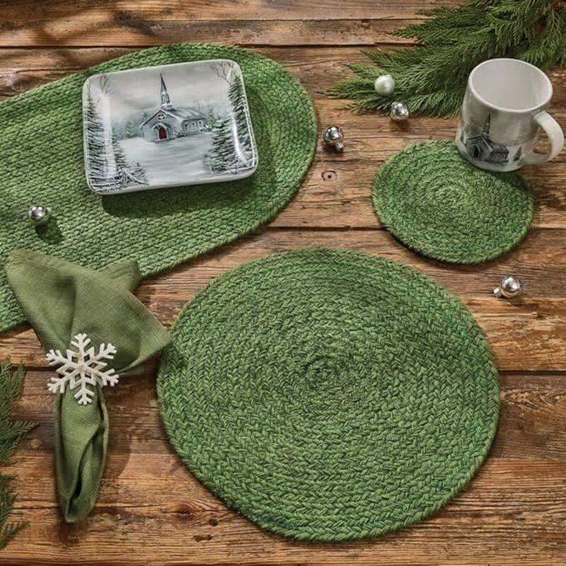 Park Designs Basil Spice Bin Braided Table Runner 15" X 54"