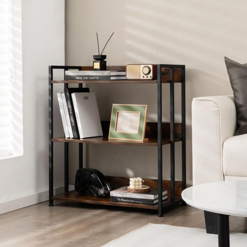 Hivvago 3/5-Tier Industrial Bookshelf Storage Shelf Display Rack with Adjustable Shelves