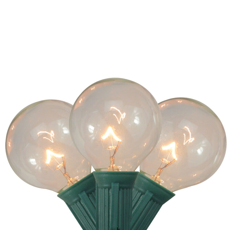 20-Count Clear G40 Globe Patio Garden Christmas Light Set  19ft Green Wire