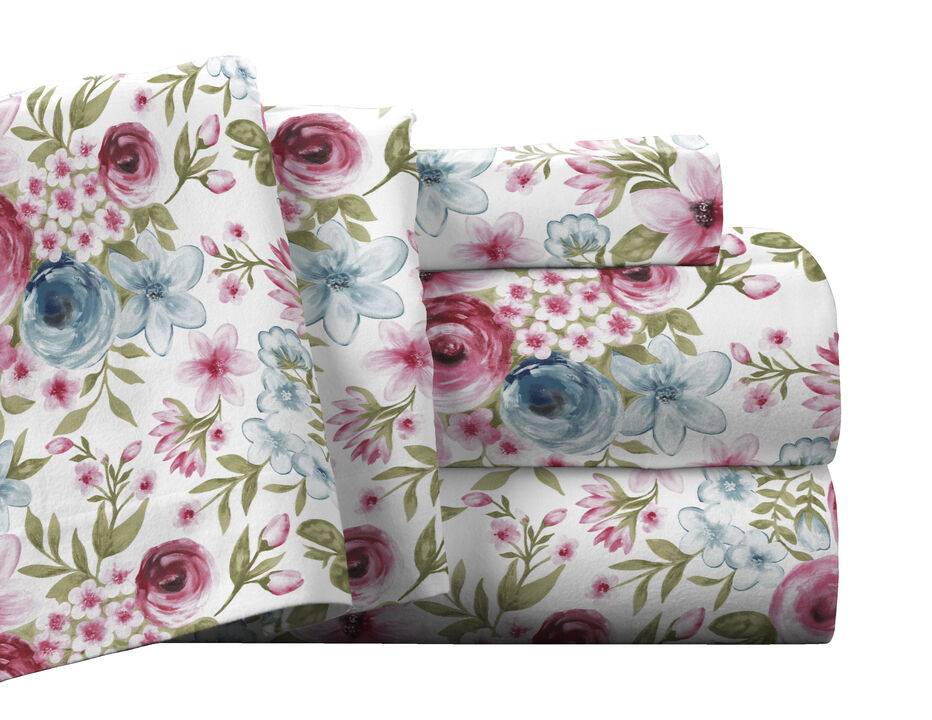 Pointehaven Superior Weight 175 GSM 100% Cotton White Solid Flannel Deep Pocket 3 pc Sheet Set, Twin